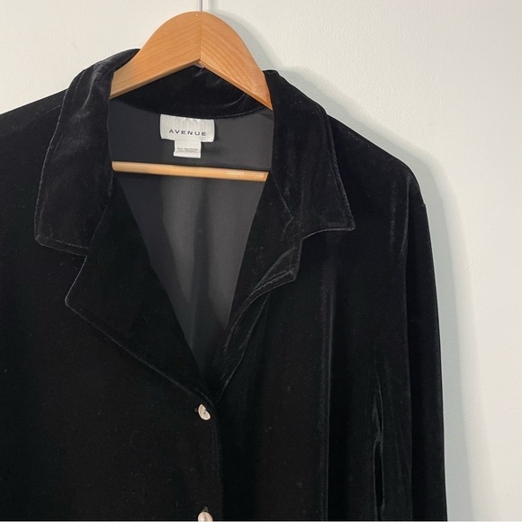 Velvet Velour Buttery Black Button Down Duster - Picture 1 of 4